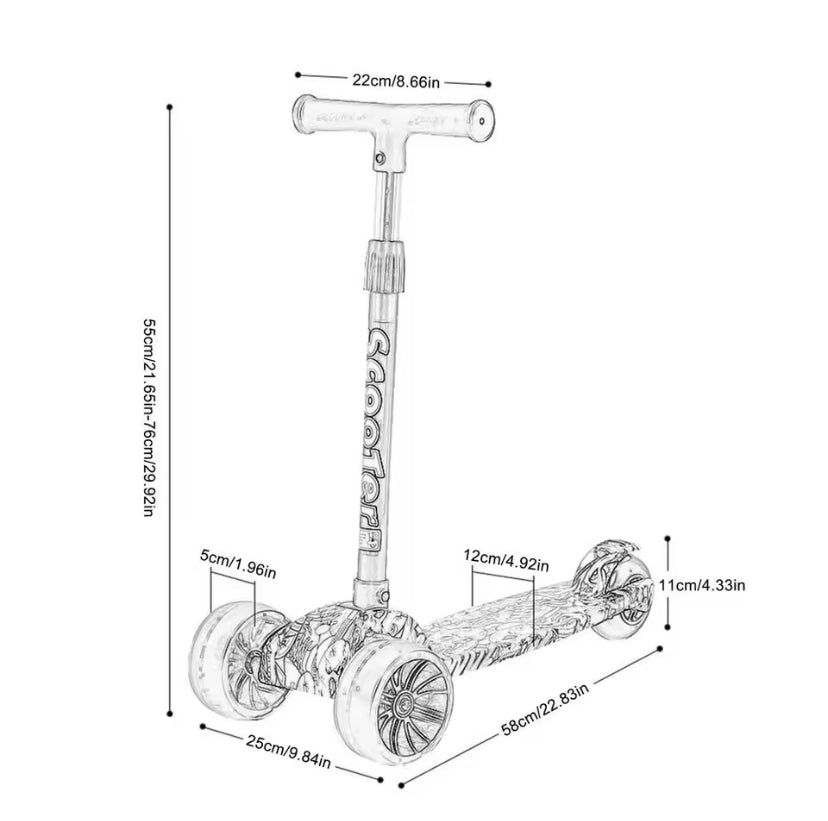 Patineta Scooter llanta gruesa con luces